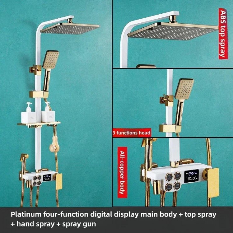 Dd-home Modern Smart Electric Hygienic Sunflower Rainfall Showerheads Column System Set for The Kit Bathroom Faucets Accessories