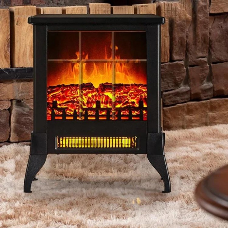 European Electronic Fireplaces Home Living Room Heater Fireplace Simulation 3D Flame Small Heater Simple Vertical Grill Stove C