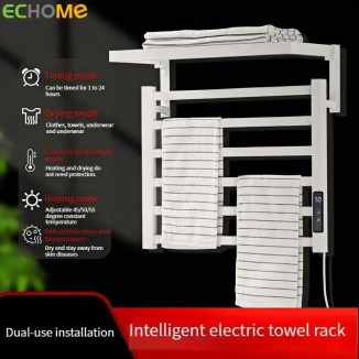 Smart Electric Heated Towel Rack 1/2 Layer Towel Heated Drying Rack Constant Temperature Bathroom Warmer Bathroom Accessories