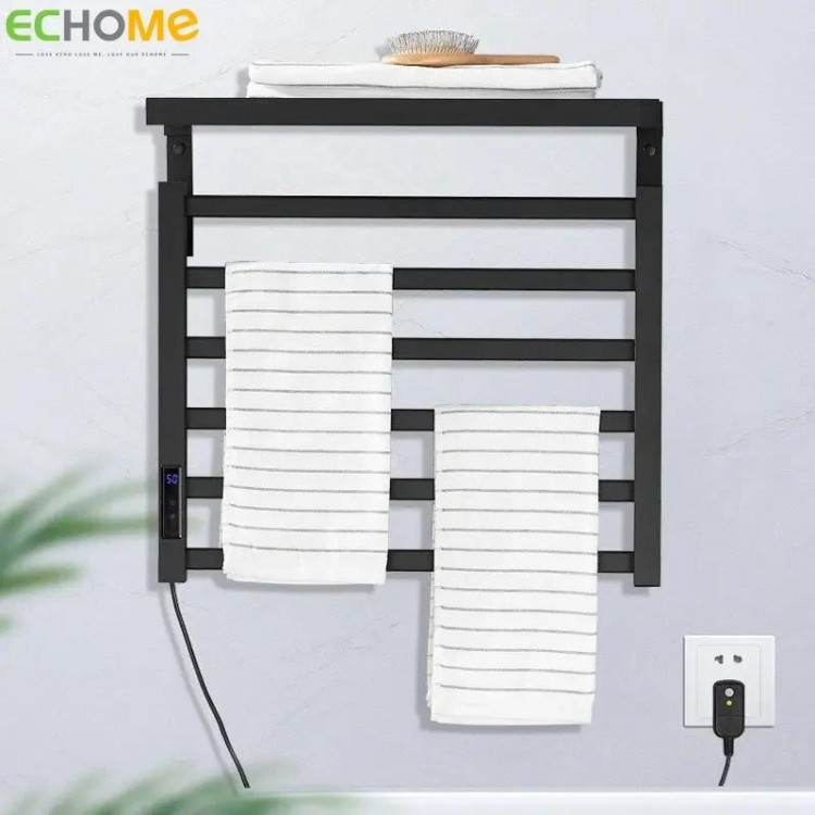 Smart Electric Heated Towel Rack 1/2 Layer Towel Heated Drying Rack Constant Temperature Bathroom Warmer Bathroom Accessories