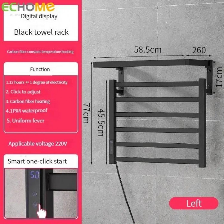 Smart Electric Heated Towel Rack 1/2 Layer Towel Heated Drying Rack Constant Temperature Bathroom Warmer Bathroom Accessories