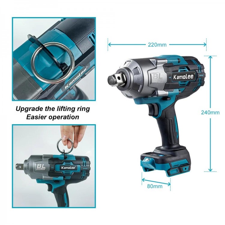 Brushless Electric Wrench 3/4 inch Cordless Impact Wrench Handheld Power Tool For Makita 18v Battery