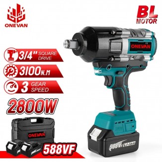 ONEVAN 3100N.M Torque Brushless Electric Impact Wrench Cordless Wrench Screwdriver Socket Power Tools For Makita 18V Battery