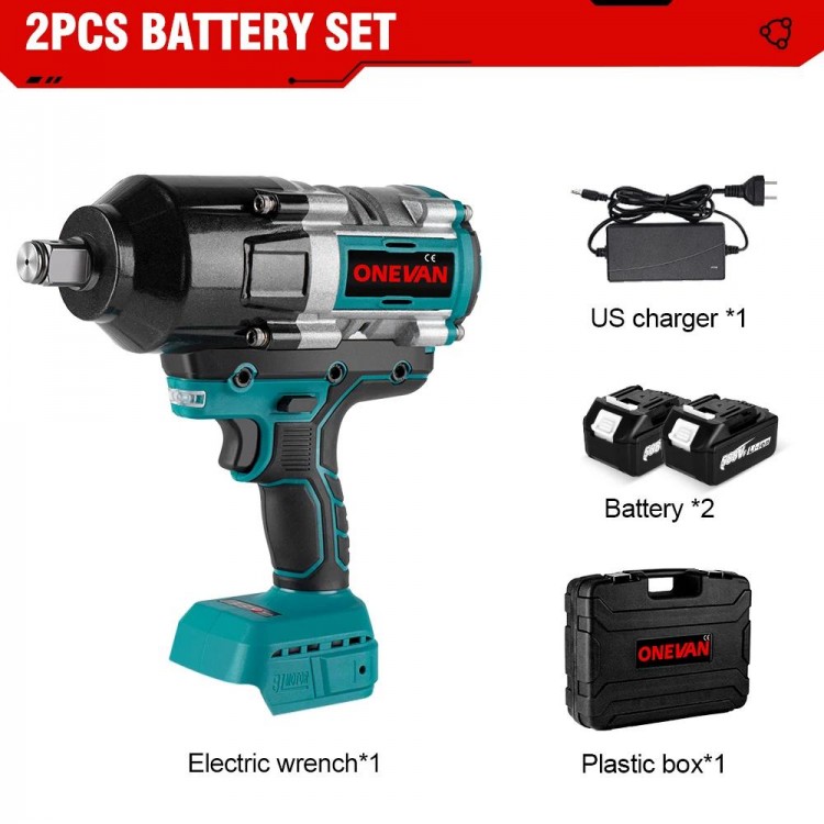 ONEVAN 3100N.M Torque Brushless Electric Impact Wrench Cordless Wrench Screwdriver Socket Power Tools For Makita 18V Battery
