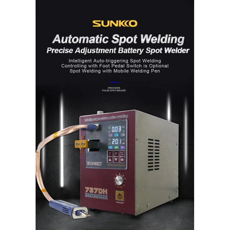 Battery Spot Welder Machine SUNKKO 737DH 4.3KW Automatic Pulse Welding Machine Battery Welder Equipment With Spot Welding Pen