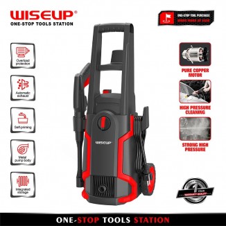 WISEUP 1400W High Pressure Washer Electric Pressure Cleaner Portable Cars Washing Machine Adjustable Spray Nozzle Cleaning Tools