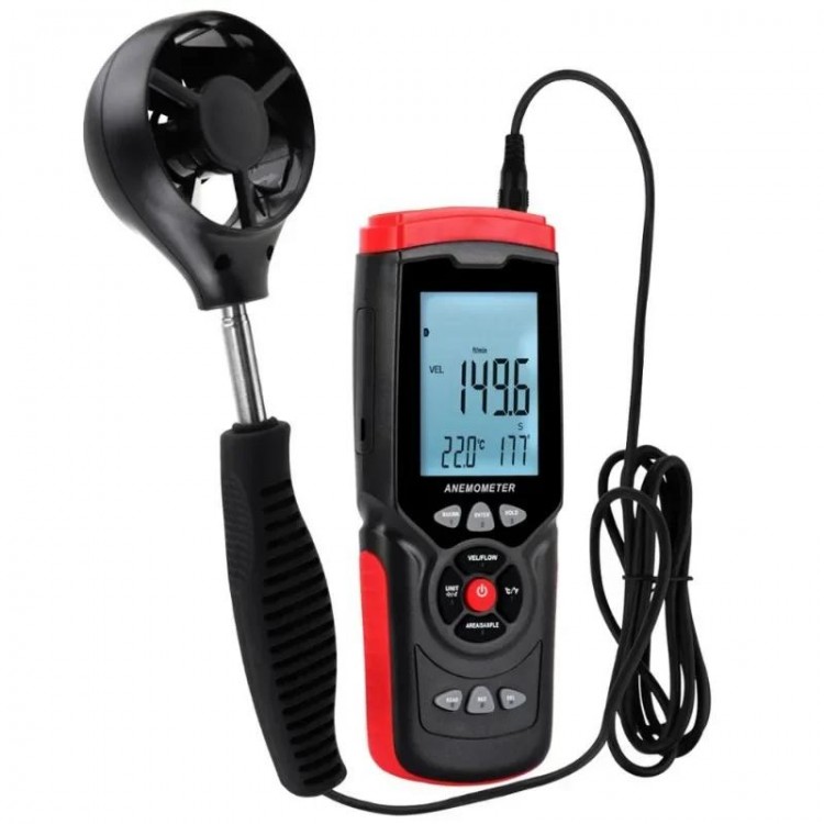 Professional Wind Speed Air Flow Temperature Digital Anemometer Instrument Air Volume Direction Humidity Data Hold