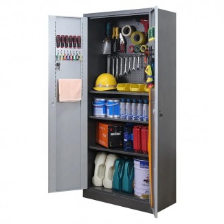 Knock-down Cabinet Metal Garage Cabinet with 4 Adjustable Shelves Lighty-duty Tool Storage Cabinet