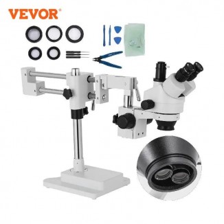 VEVOR 3.5X-90X Trinocular Stereo Digital Microscope 360°Swiveling Simul-Focal Support Camera Connection Lab Optical Instruments