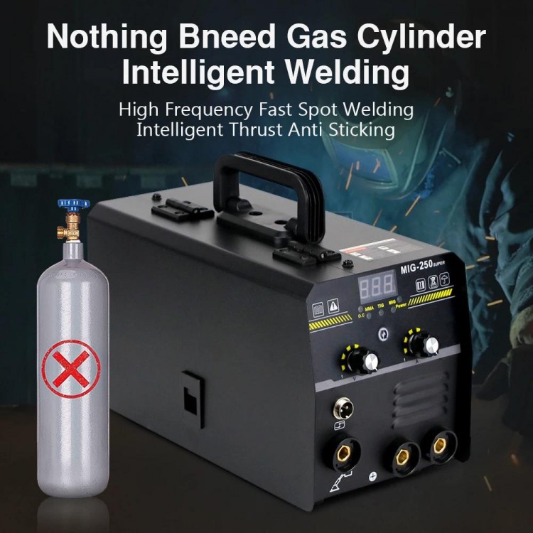 3 In 1 Mig MMA TIG Non Gas Welding Machine 250 Super 220V Welding Equipment Intelligent Adjustment  IGBT Inverter Welder