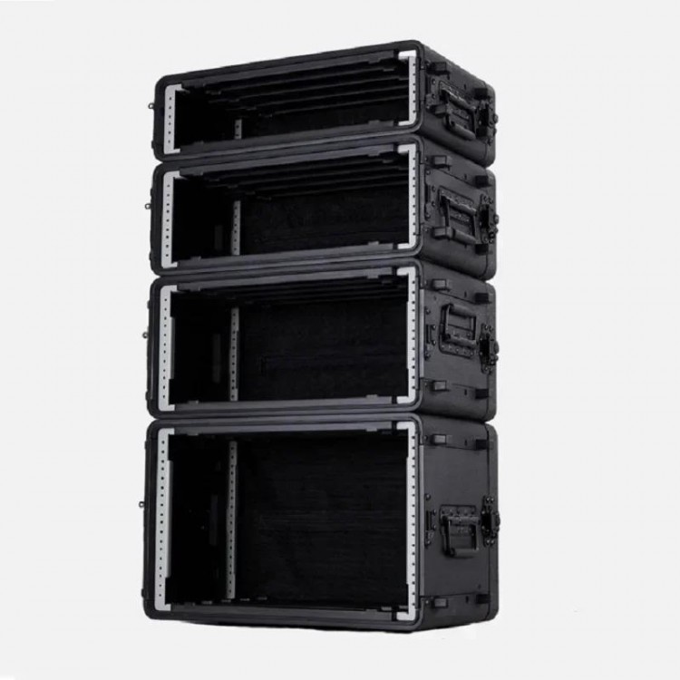 260C-6U Tool Cabinet Flight Case Stage Audio Amplifier Organizer Portable Toolbox Shockproof PE Plastic Microphone Receiver Box