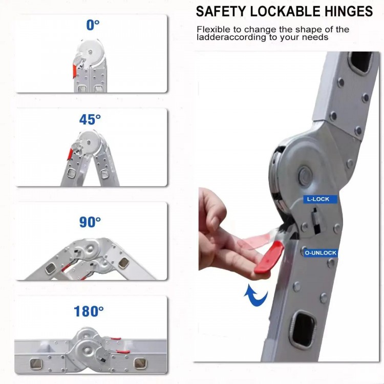 Folding Ladder Multi-function Aluminium Extension 8 in 1 Step Heavy Duty Combination aluminium ladder 4.7m