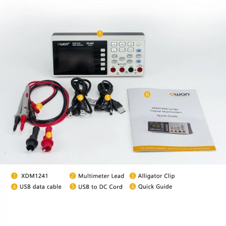 OWON XDM1241 4 1/2 Digital Multimeter Portable Bench LCD True RMS AC/DC Current Voltmeter USB Multimetro Tester Meter