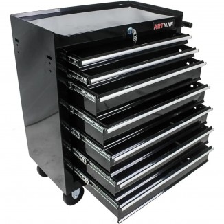 EliteZ 7-Drawer Rolling Tool Box, Tool Chest w/ Wheels & Locking System,High Capacity Tool Storage Cabinet Organizer Black