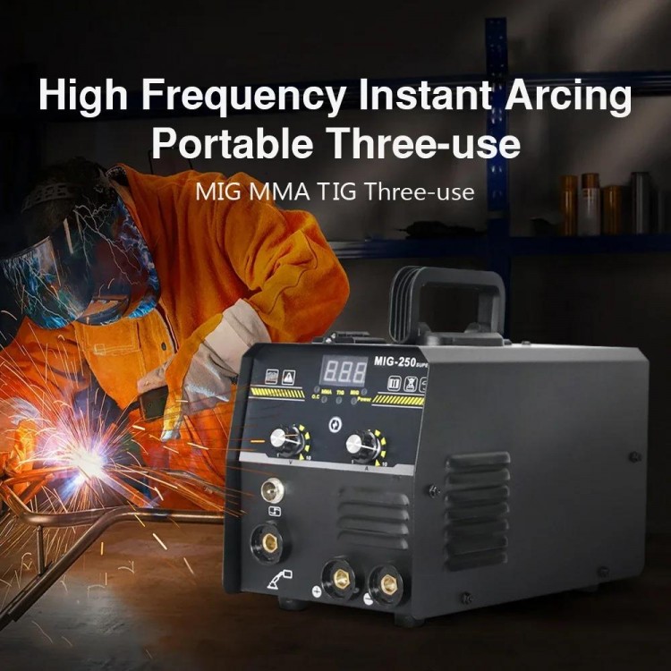 250A Mig MMA TIG Gasless Welding Machine 3 In 1 Super 220V Welding Equipment Intelligent Adjustment  IGBT Inverter Welder