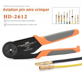 IWISS HD-2612 Hand Crimping Plier Aviation pin wire crimper Adjustable Crimper Tools AWG26-12 for Solid pin/Heavy duty Pin