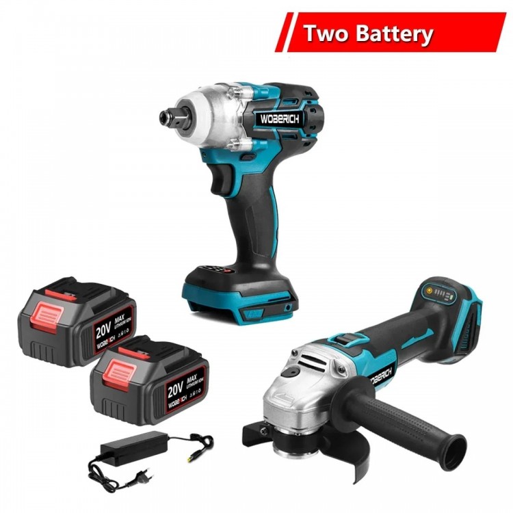 Brushless Electric Angle Grinder  Impact Wrench Impact Drill Rotary Hammer Combo Kit Power Tool Sets With 2xBattery For Makita