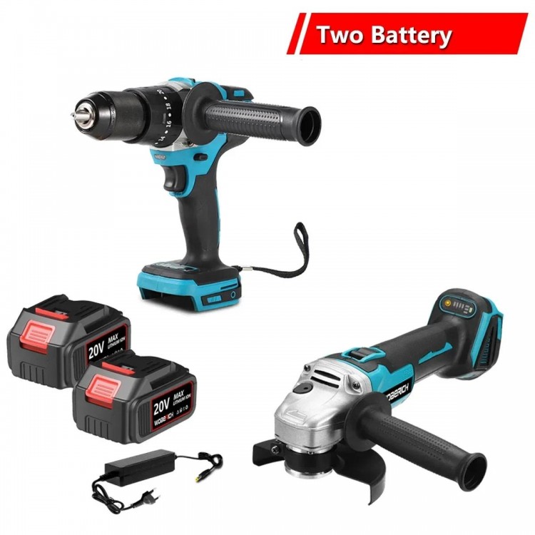 Brushless Electric Angle Grinder  Impact Wrench Impact Drill Rotary Hammer Combo Kit Power Tool Sets With 2xBattery For Makita