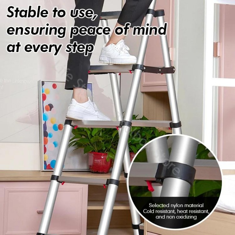 Folding Aluminium Ladders Telescopic Ladder Folding Ladder for Home Thickened Stairs Engineering Extension Herringbone Ladder