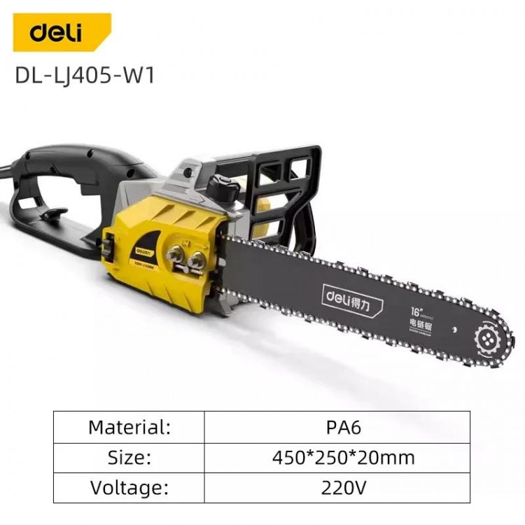 Deli Tools Electric Wood Cutting Machine 16 Inch Chain Saws For Garden Trimming Wood Cutter