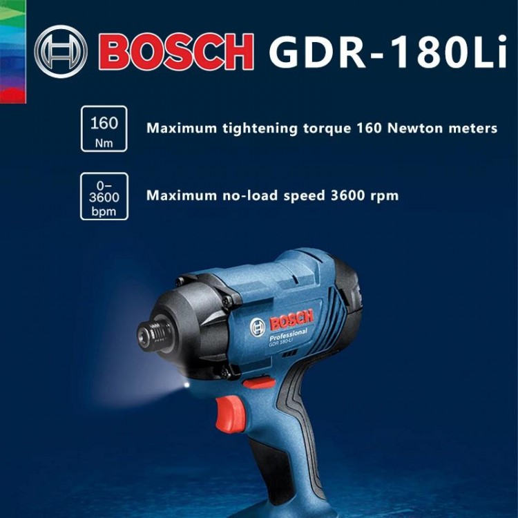 Bosch Rechargeable Impact Wrench GDR 180 LI 18V 160Nm Driver Electrical Impact Screwdriver Hand Drill Original Power Tools