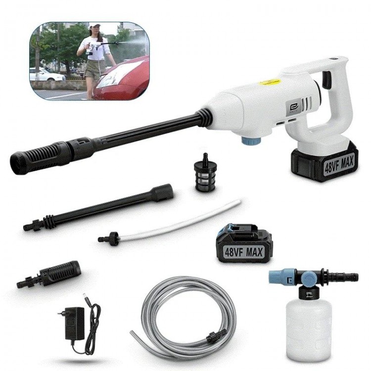 45Bar 350W Water Spray Gun Cordless High pressure Car Washer Portable High Pressure Washing Machine Pump for Makita 48V Battery