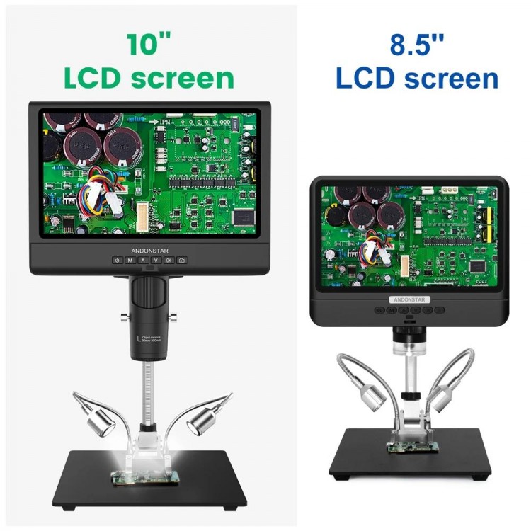 Andonstar AD209 10.1 inch Digital Microscope 1080P Adjustable LCD Display Microscope for Soldering Microscope Phone Watch Repair