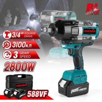 3100N.M Torque Brushless Electric Impact Wrench 3 Gears Cordless Electric Wrench Screwdriver Power Tools For Makita 18V Battery