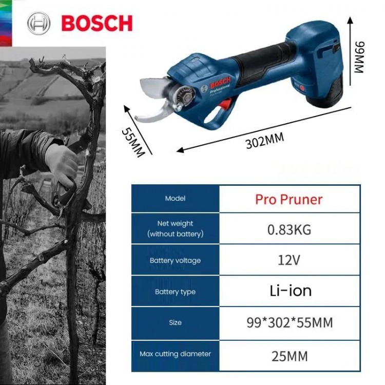 Bosch Pro Pruner Electric Shear Household Pruning Branch Cordless Pruning Shears Cutting Scissors Garden Cutting Power Tool