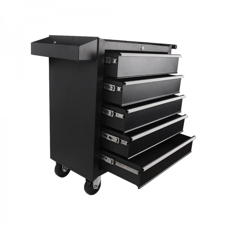 Black Motorcycle Tool Cabinet Rolling Tool Box Cabinet Chest Storage with Wheels Tool Cabinet