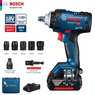 Bosch Cordless Impact Wrench Brushless Motor Lithium Battery Rechargeable Electric Wrench GDS 18V-400 400N.m Impact Driver