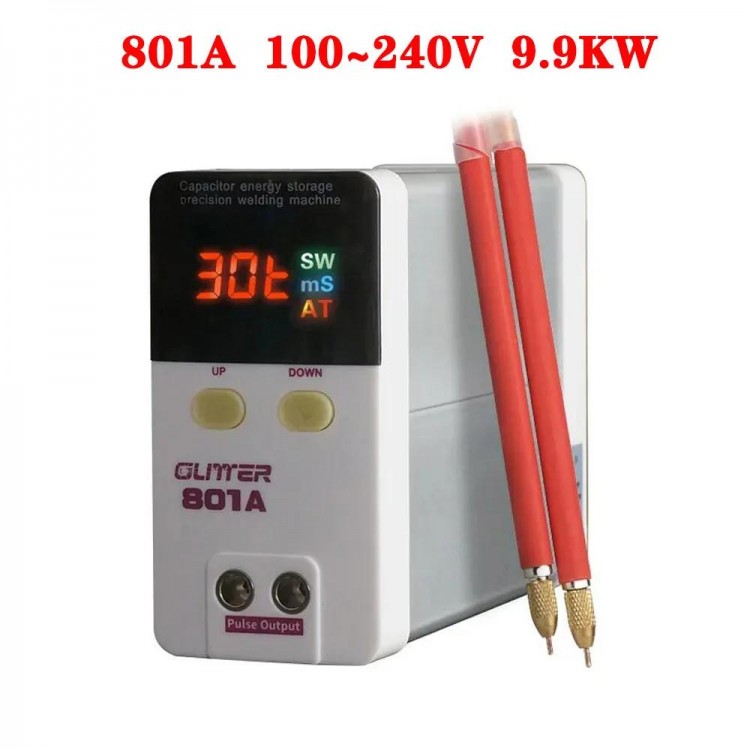 801A Capacitor Spot Welder 801A Storage Pulse Spot Welding Machine AC100~240V Universal 9.9KW Handheld Battery Welding Equipment