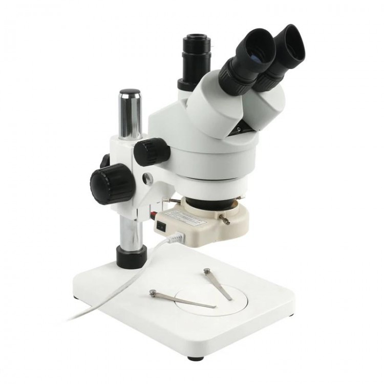 Simul Focal Industrial Trinocular Stereo Microscope Magnification Continuous Zoom 7X - 45X For LAB Phone PCB Repair Soldering