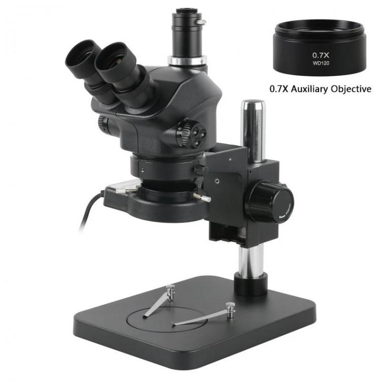 Industrial Lab Simul-Focal 50X 100X Stereo Microscope Trinocular Microscope + 0.5X 1.0X 0.7X 1.5X 2.0X Auxiliary Objective Lens