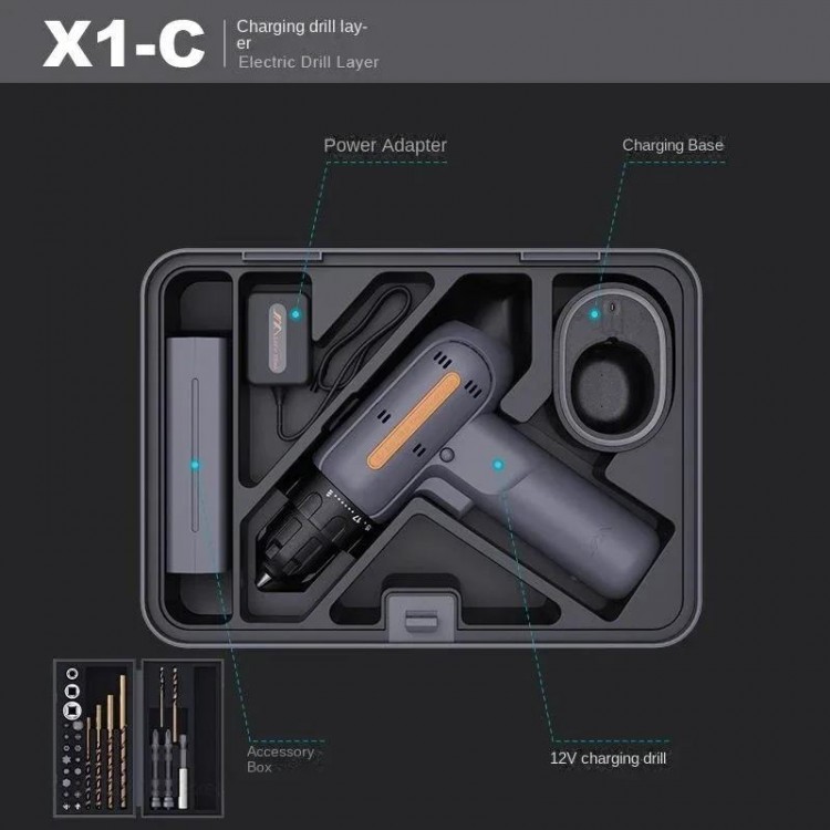 Youpin JIMIHOME Household Electric Hand Drill Set Hardware Toolbox Multifunctional Storage Electrician Electric Screwdriver Tool