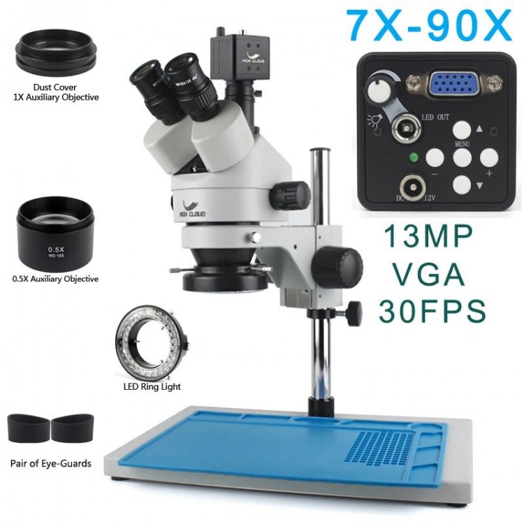 3.5X-90X Simul-Focal Stereo Trinocular Microscope 4K 2K 48MP 1080P HDMI USB Digital Video Camera For PCB Phone Soldering Repair