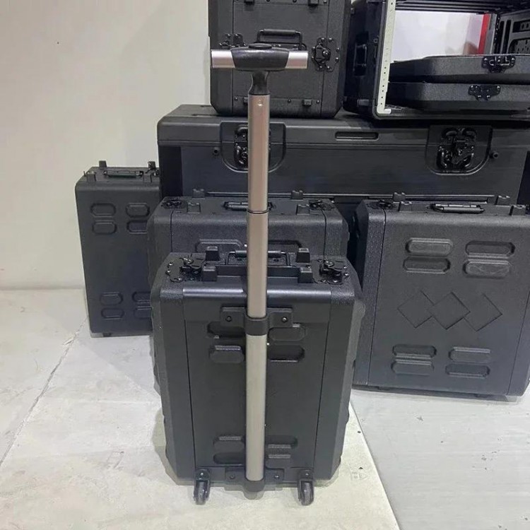 260C-4U Tool Cabinet Flight Case Stage Audio Amplifier Organizer Portable Toolbox Shockproof PE Plastic Microphone Receiver Box