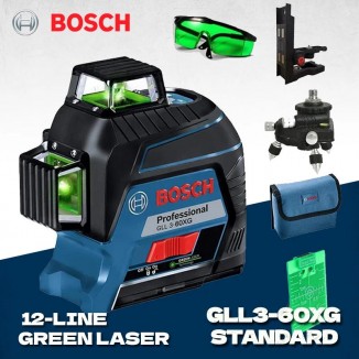 BOSCH GLL3-60XG 12 Lines Laser Level Green 3D Level Self-leveling 360 Horizontal & Vertical Cross Super Powerful Measuring Tool