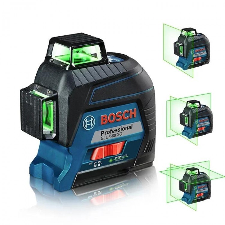 BOSCH GLL3-60XG 12 Lines Laser Level Green 3D Level Self-leveling 360 Horizontal & Vertical Cross Super Powerful Measuring Tool