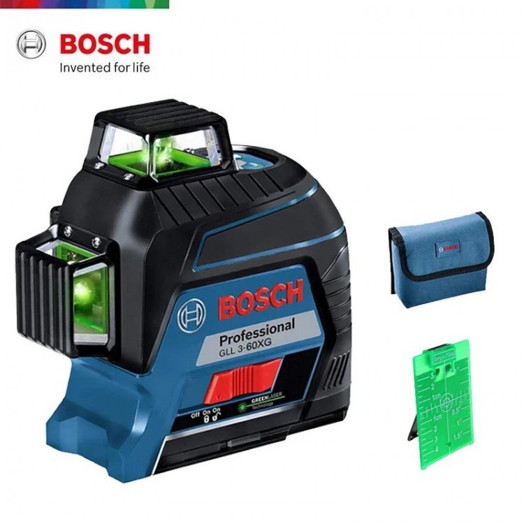 BOSCH GLL3-60XG 12 Lines Laser Level Green 3D Level Self-leveling 360 Horizontal & Vertical Cross Super Powerful Measuring Tool