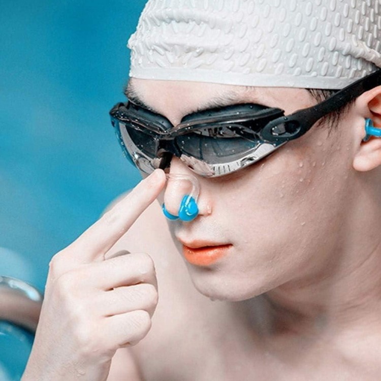 8 Stück wasserdichte Nasenklammer, Schwimmen Nase Clip mit Box Nasenschutz