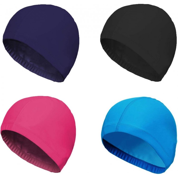 Swimming Cap for Children Teenagers Adults Pack of 4