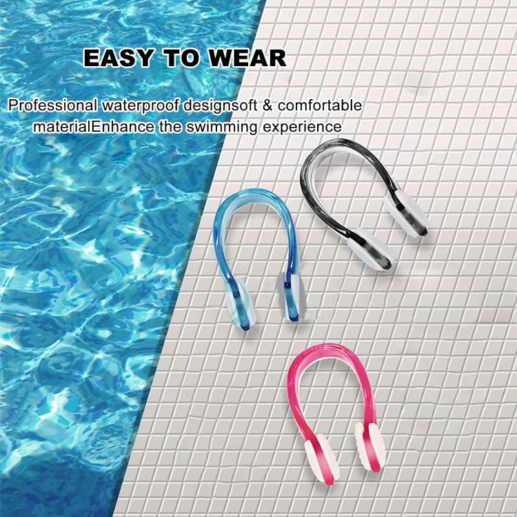 Nose Clip Swimming Pack of 3 Non-Slip Nose Clips