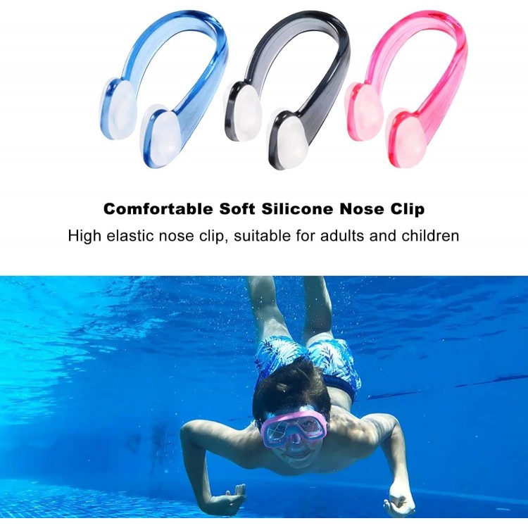 Nose Clip Swimming Pack of 3 Non-Slip Nose Clips