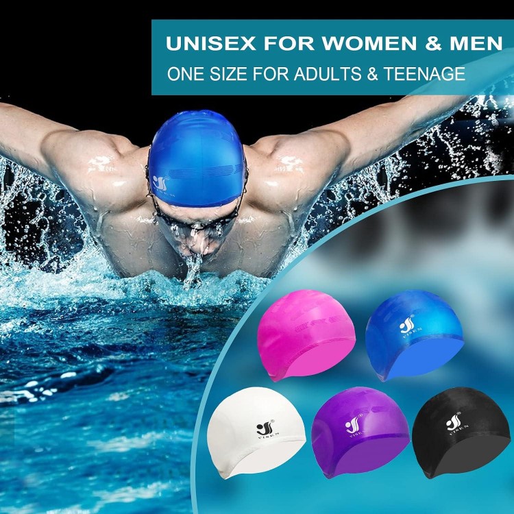 Unisex Silicone Swimming Cap Ear Protection