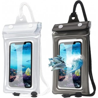 2 Pack Waterproof Phone Case, IPX8 Waterproof Phone Case with Lanyard