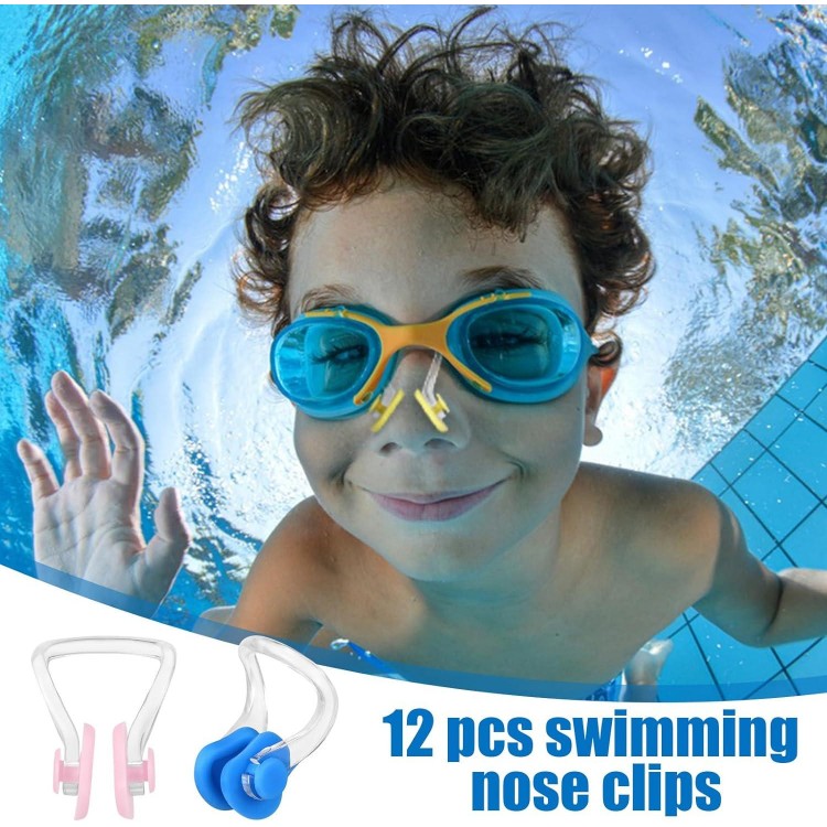 Pack of 12 Nose Clips Swimming Silica Gel Nose Clip