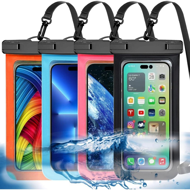 Pack of 4 Multicoloured Universal Waterproof Mobile Phone Case