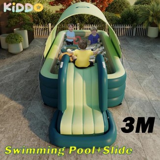 3m/2,6 m großer aufblasbarer rechteckiger Pool Baby Pool Erwachsene Ki