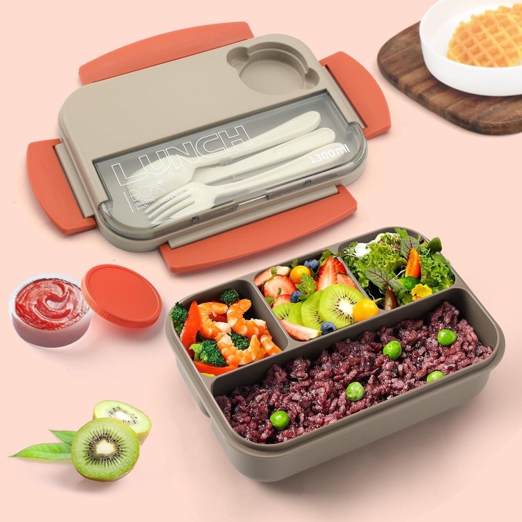 Bento Box with Compartments, 1300 ml Lunch Box for Adults